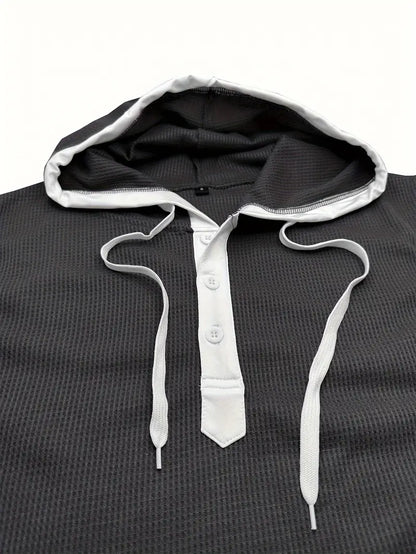 Chic Hooded Henley Neck Tank