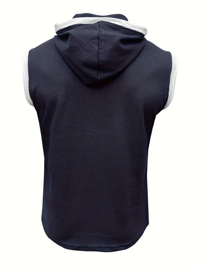 Chic Hooded Henley Neck Tank