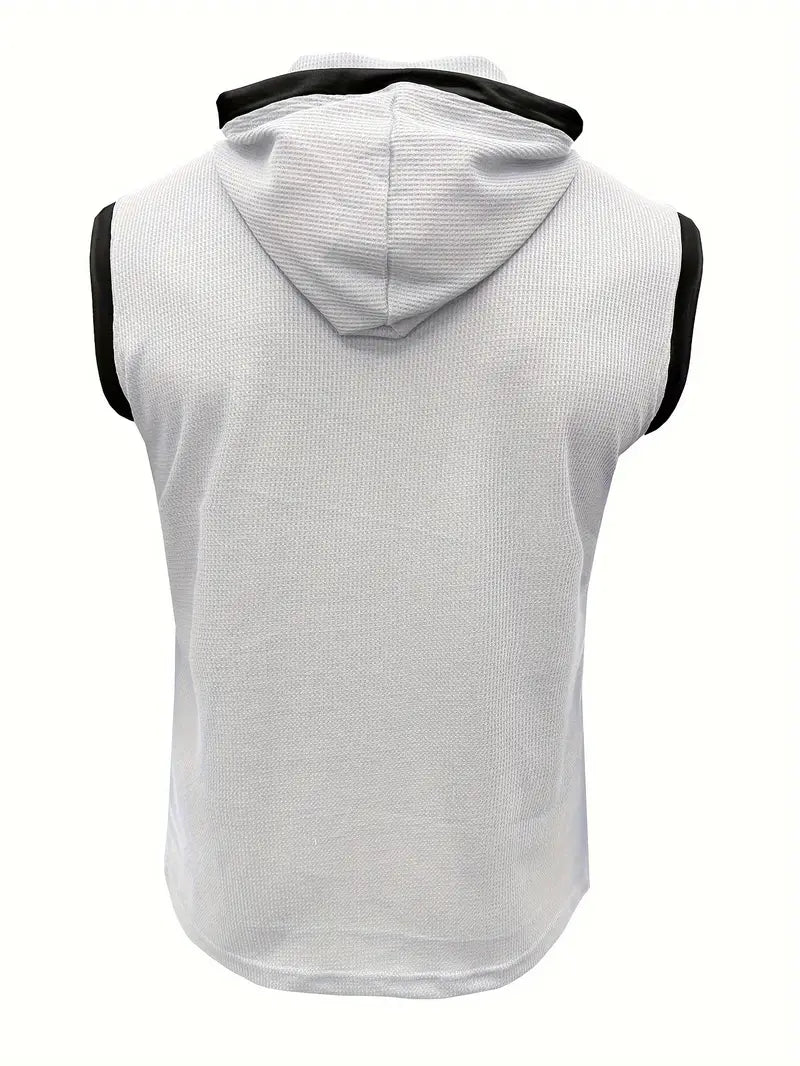 Chic Hooded Henley Neck Tank