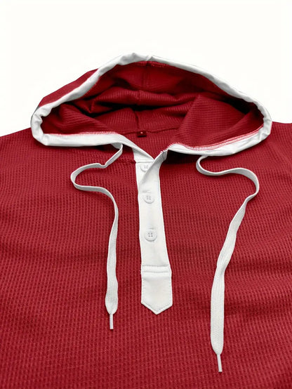 Chic Hooded Henley Neck Tank