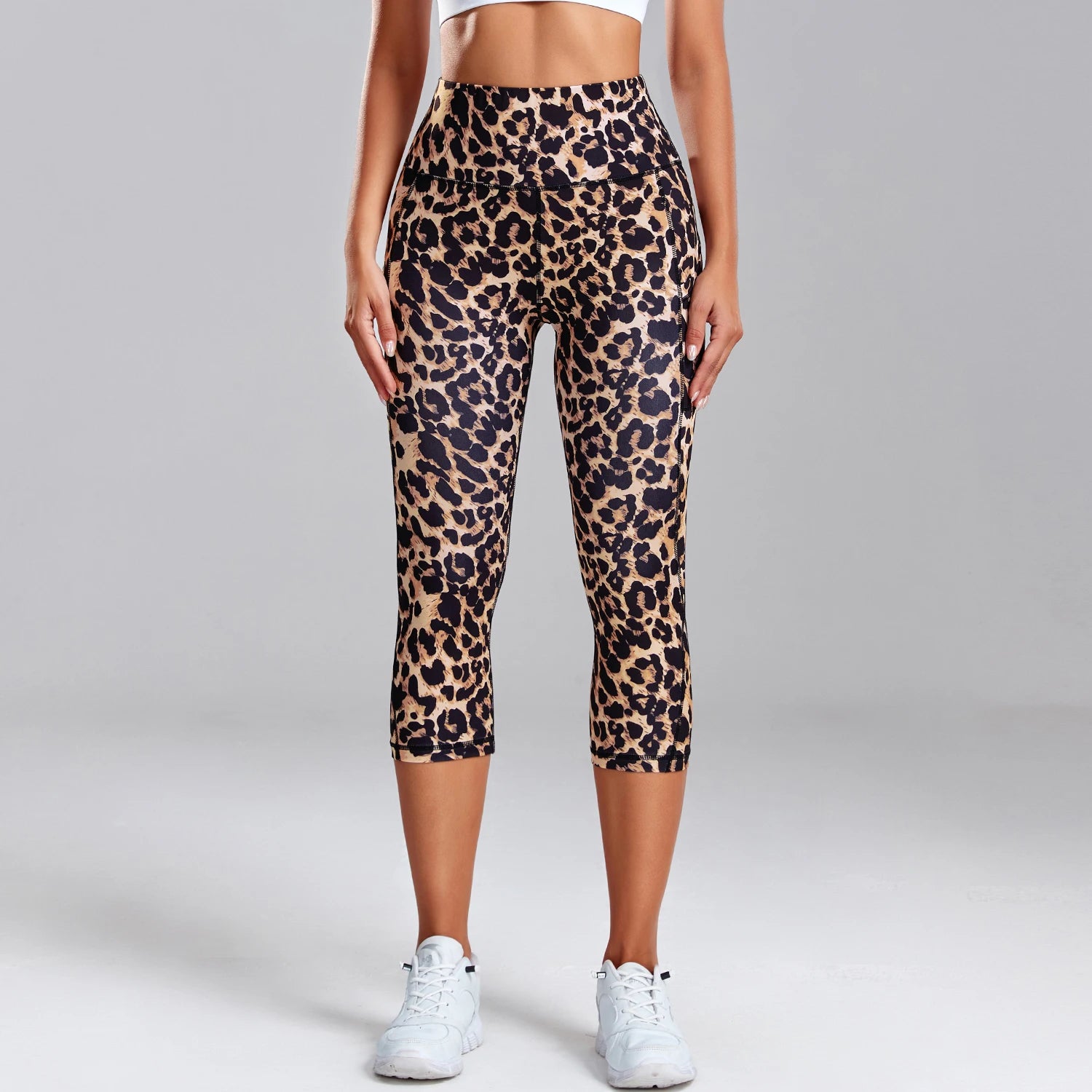 Leopard Print Yoga Pants | Yoga Capris with Pocket | Shape and Buy