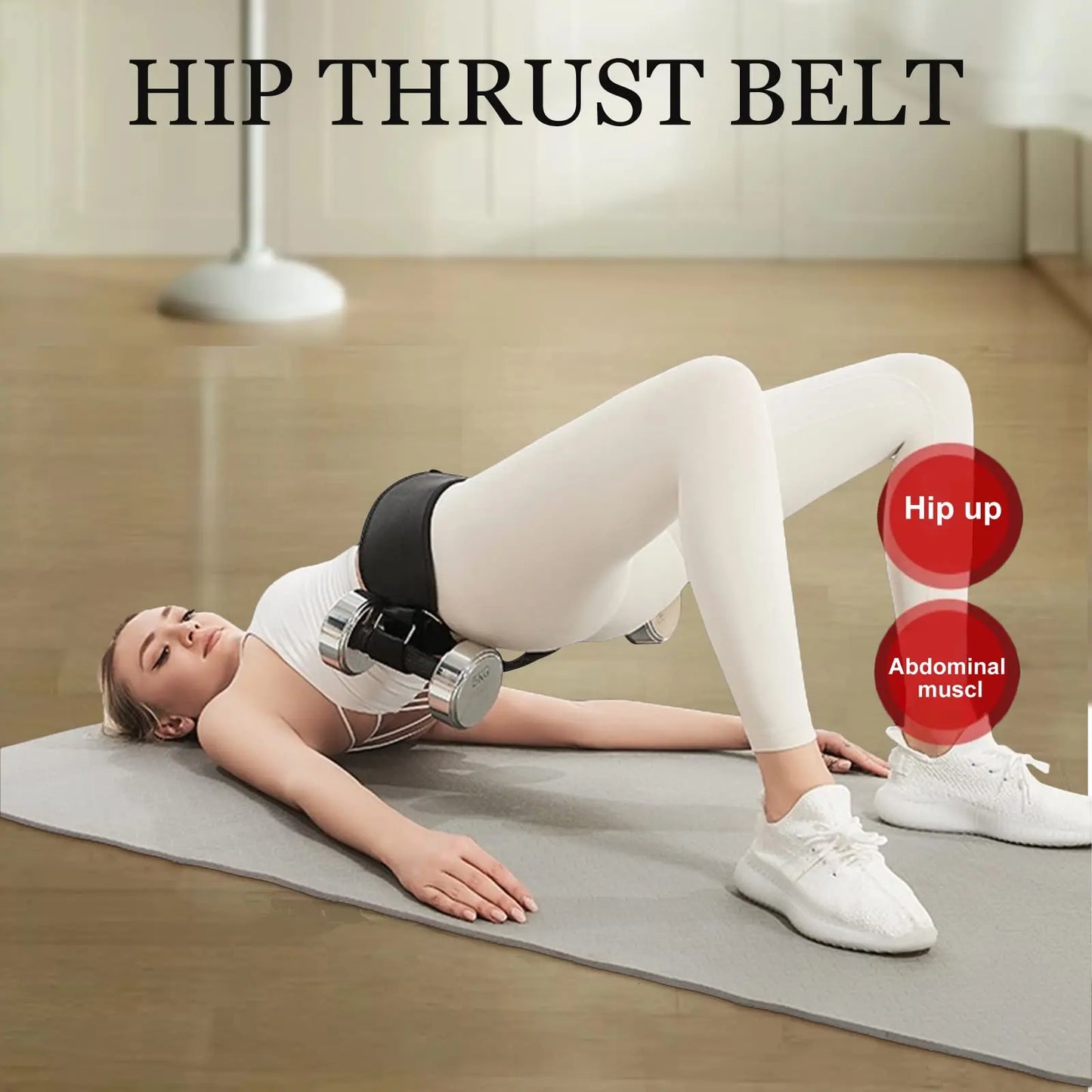 Hip Thrust Belt Glute Bridge Pad Workout with Dumbbells Kettlebells