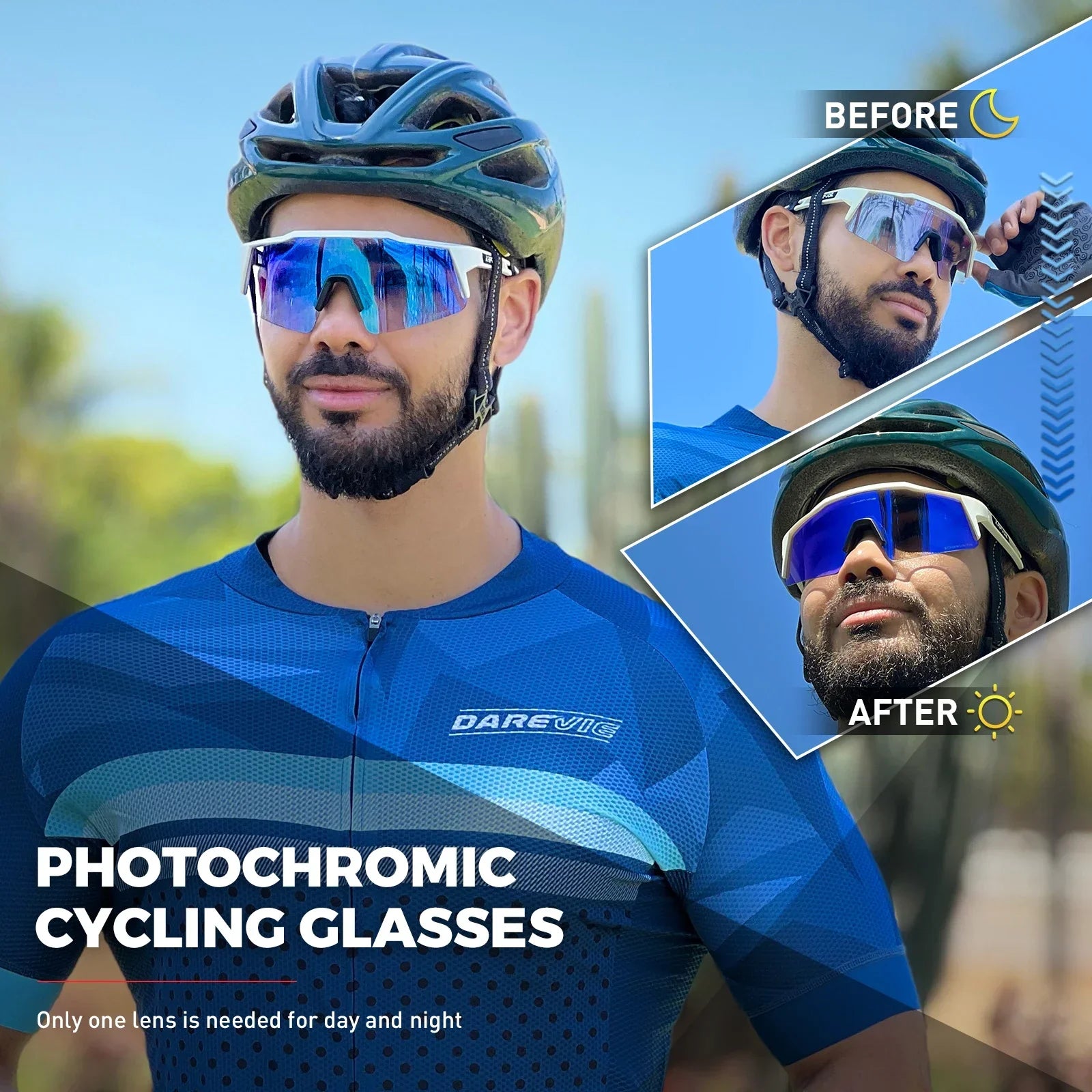 Men's Cycling Sunglasses | Photochromic Sunglasses | Shape and Buy