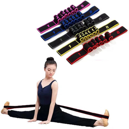 8 Section Style Dance Yoga Stretching Belt Yoga Pilates Fitness