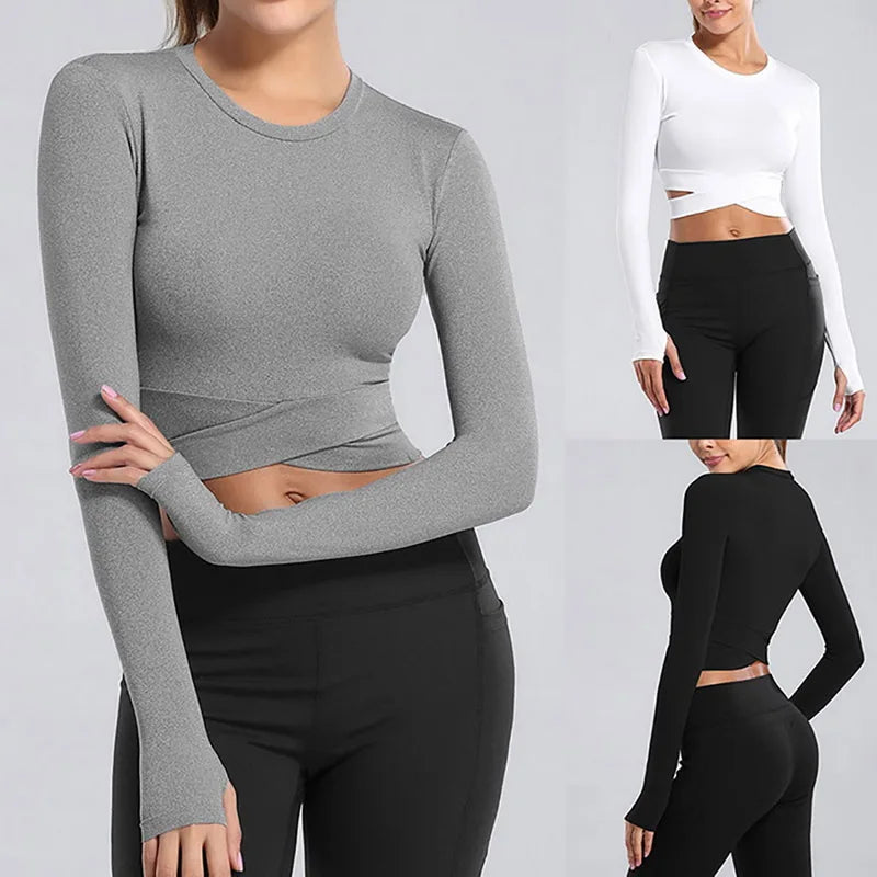 Long Sleeve Crop Top | Yoga Crop Top | Shape and Buy