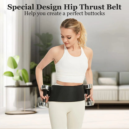 Hip Thrust Belt Glute Bridge Pad Workout with Dumbbells Kettlebells