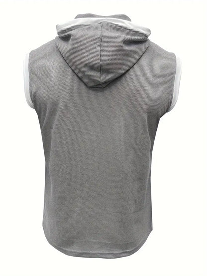 Chic Hooded Henley Neck Tank