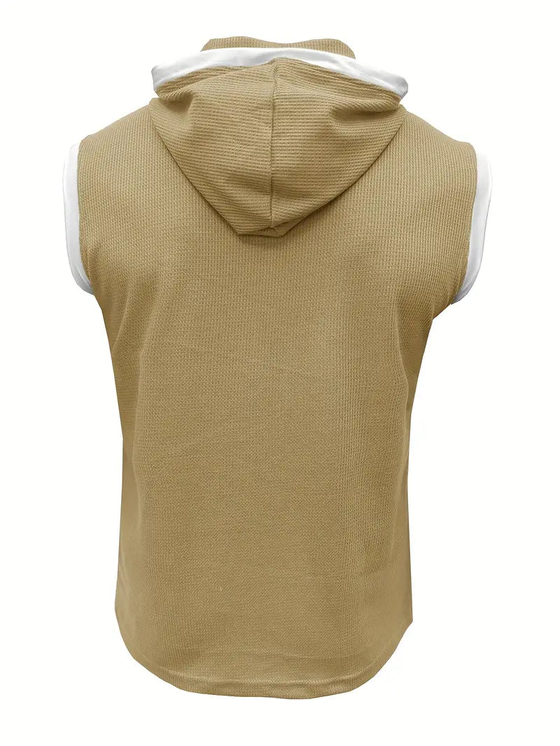 Men's Tank Top | Hooded Henley Neck Tank | Shape and Buy