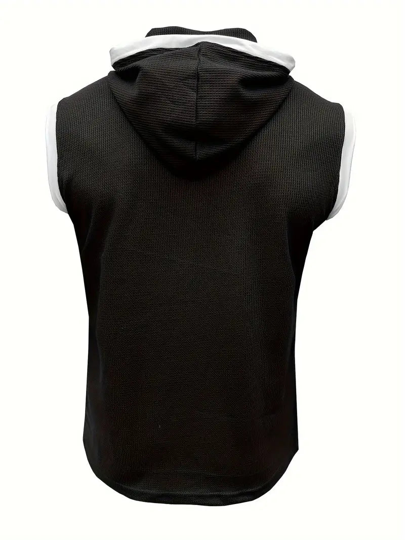 Chic Hooded Henley Neck Tank